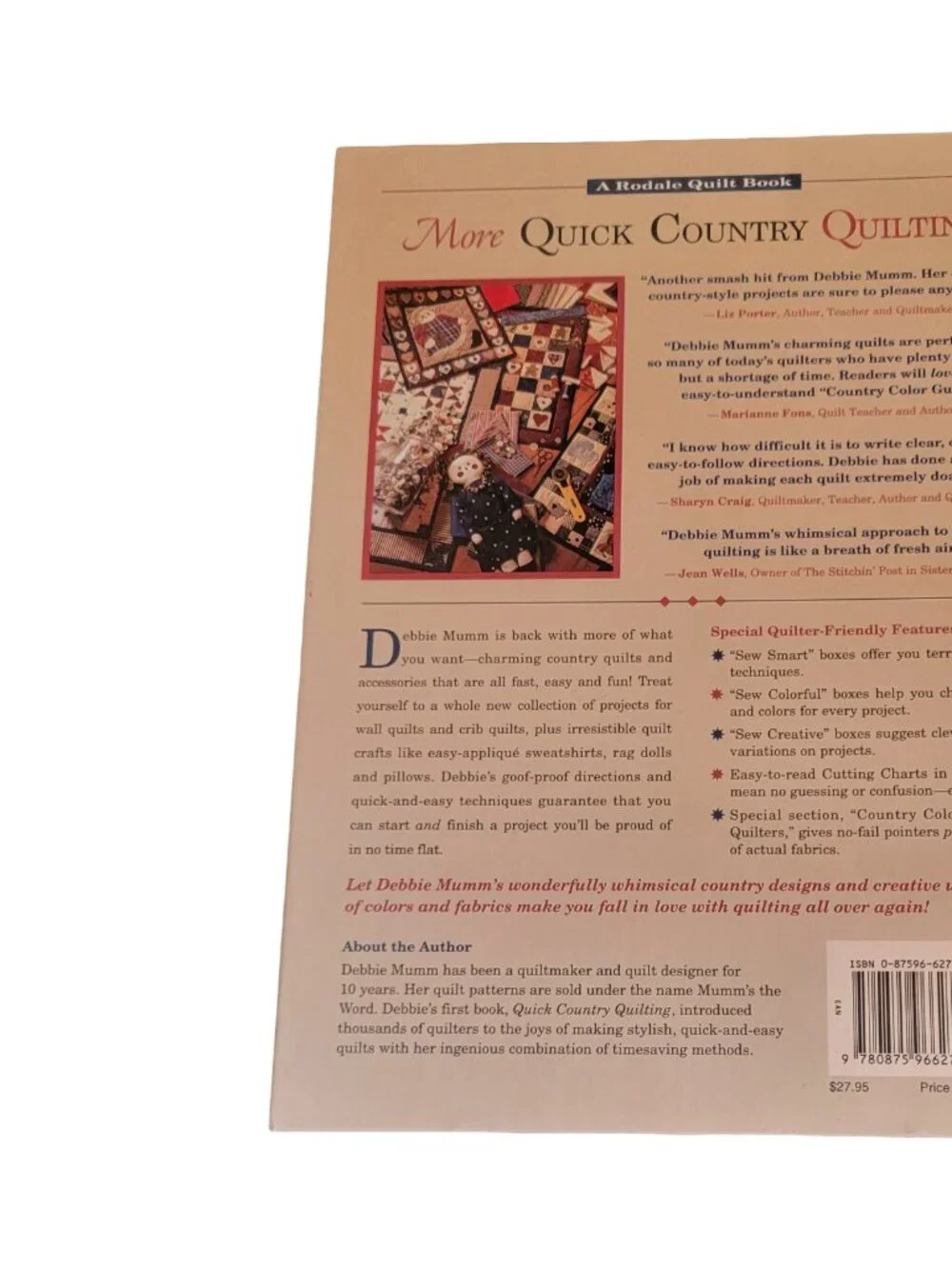 Quick Country Quilting Book Hardcover By Debbie Mumm